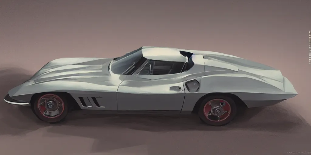 Image similar to Corvette C2 1967, elegant, digital painting, concept art, smooth, sharp focus, art style from Wang Ke and Greg Rutkowski and Bruce Kaiser and Scott Robertson and Dmitry Mazurkevich and Doruk Erdem and Jon Sibal