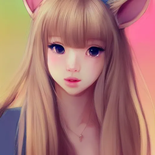 Prompt: realistic beautiful gorgeous natural cute Blackpink Lalisa Manoban blonde hair cute fur blonde cat ears in maid dress outfit golden eyes artwork drawn full HD 4K highest quality in artstyle by professional artists WLOP, Taejune Kim, Guweiz, ArtGerm on Artstation Pixiv