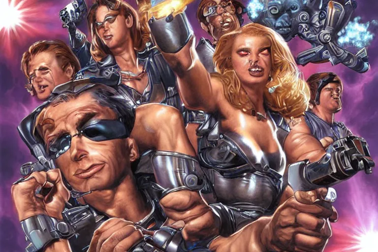 Prompt: hammer's slammers, realistic faces, epic science fiction digital art by mark brooks