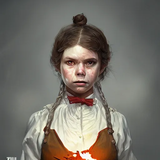 Image similar to young laura ingalls as a zombie, 7 days to die zombie, fine art, award winning, intricate, elegant, sharp focus, cinematic lighting, highly detailed, digital painting, 8 k concept art, art by guweiz and z. w. gu, masterpiece, trending on artstation, 8 k