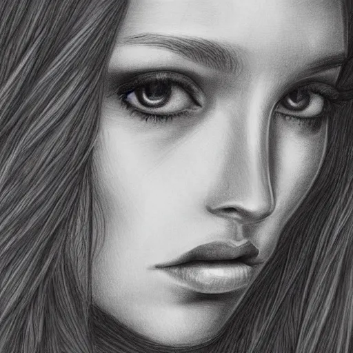 Image similar to a sketch drawing, ultra detailed, portrait, mystical, fantastic, magic, beautiful eyes, beautiful woman, surreal, trending on artstation