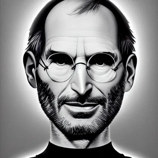 Image similar to steve jobs airbrushed 1 9 8 0 s retro band poster, artstation, ambient occlusion.