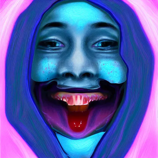 Prompt: smiling ghost portrait, digital art