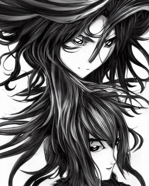 Image similar to Mind Flayers, wind-like hair posing on a boat, black and white, fantasy art, female art, in the style of masami kurumada, illustration, epic, fantasy, intricate, hyper detailed, artstation, concept art, smooth, sharp focus, ray tracing