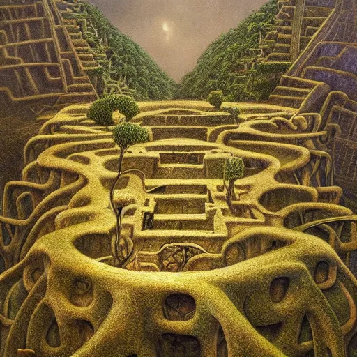 Image similar to intricate stunning highly detailed illustration of the inca lost city of gold, 🌱, by agostino arrivabene and vladimir kush, surreal, digital painting, ultra realistic, dramatic lighting, twisted vines, lush plants, gold, inca, pristine water, artstation