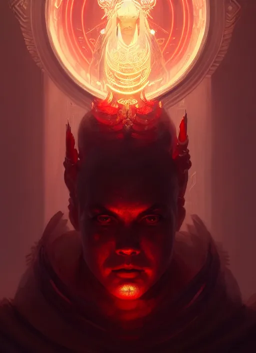 Image similar to portrait of sek the seven handed god of blood and death, intricate, elegant, glowing lights, highly detailed, digital painting, artstation, concept art, smooth, sharp focus, illustration, art by wlop, mars ravelo and greg rutkowski