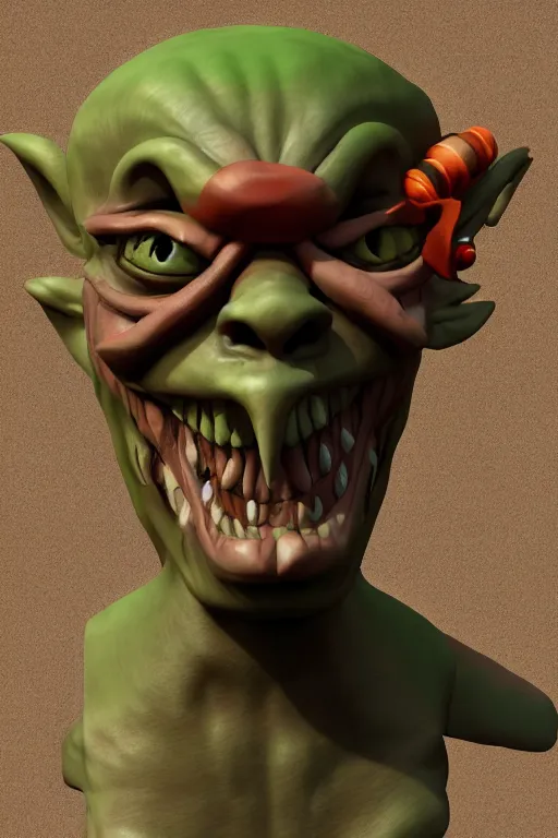 Prompt: A goblin pirate, 3d render, blender, portrait, detailed, 4k