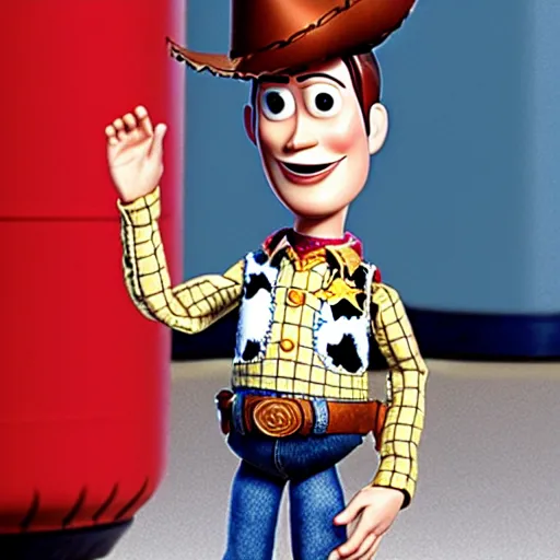 Image similar to andy from toy story thrown out the trash