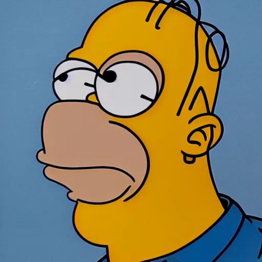 Prompt: portrait of homer simpson in real life