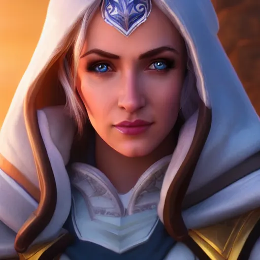 Prompt: realistic still of jaina proudmoore amazing details 8 k beautiful ultra realistic sharp focus cinematic lightning in the style of dandonfuga artstation