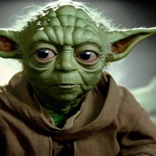 Image similar to film still of yoda in the movie alien movie 4 k