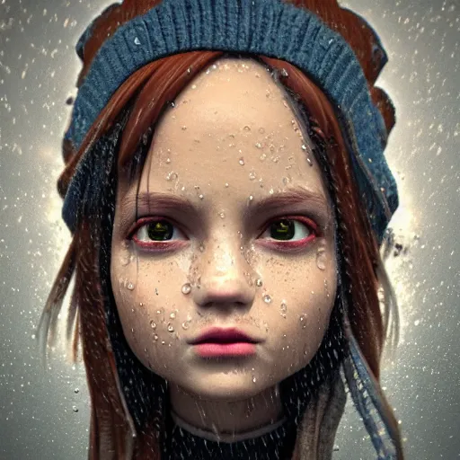 Image similar to cartoon portrait made out of rain, realistic, highly detailed, neon, rendered in octane, unreal engine, beautiful, trending on artstation, emotional