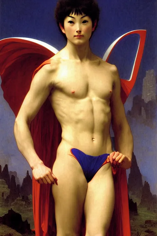 Image similar to portrait of a ultraman, majestic, solemn, by bouguereau