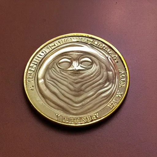 Image similar to A mystery lucid dreaming coin that you can only find inside a lucid dream at the worst lucid nightmare possible, it grants unlimited wake initiated lucid dreams at will.