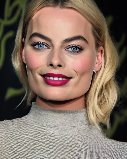 Image similar to Margot robbie hypnotizes with her blue eyes, photorealistic, award winning