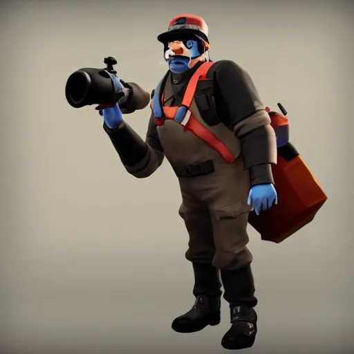 Prompt: albert eienstein in tf 2, sfm render, steam workshop, source engine, team fortress 2, model