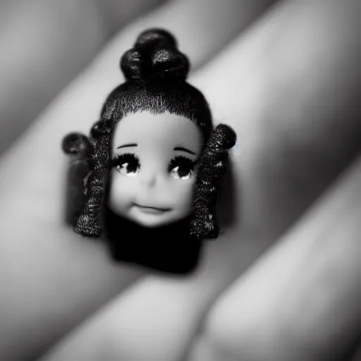 Image similar to very very very tiny ariana grande small ariana grande 1 inch tall. she is situated comfortably in the palm of my hand. I am carrying around the smallest ariana grande in the world!!!! Adult ARIANA GRANDE shrunken down to a mini size! award-winning bw photography