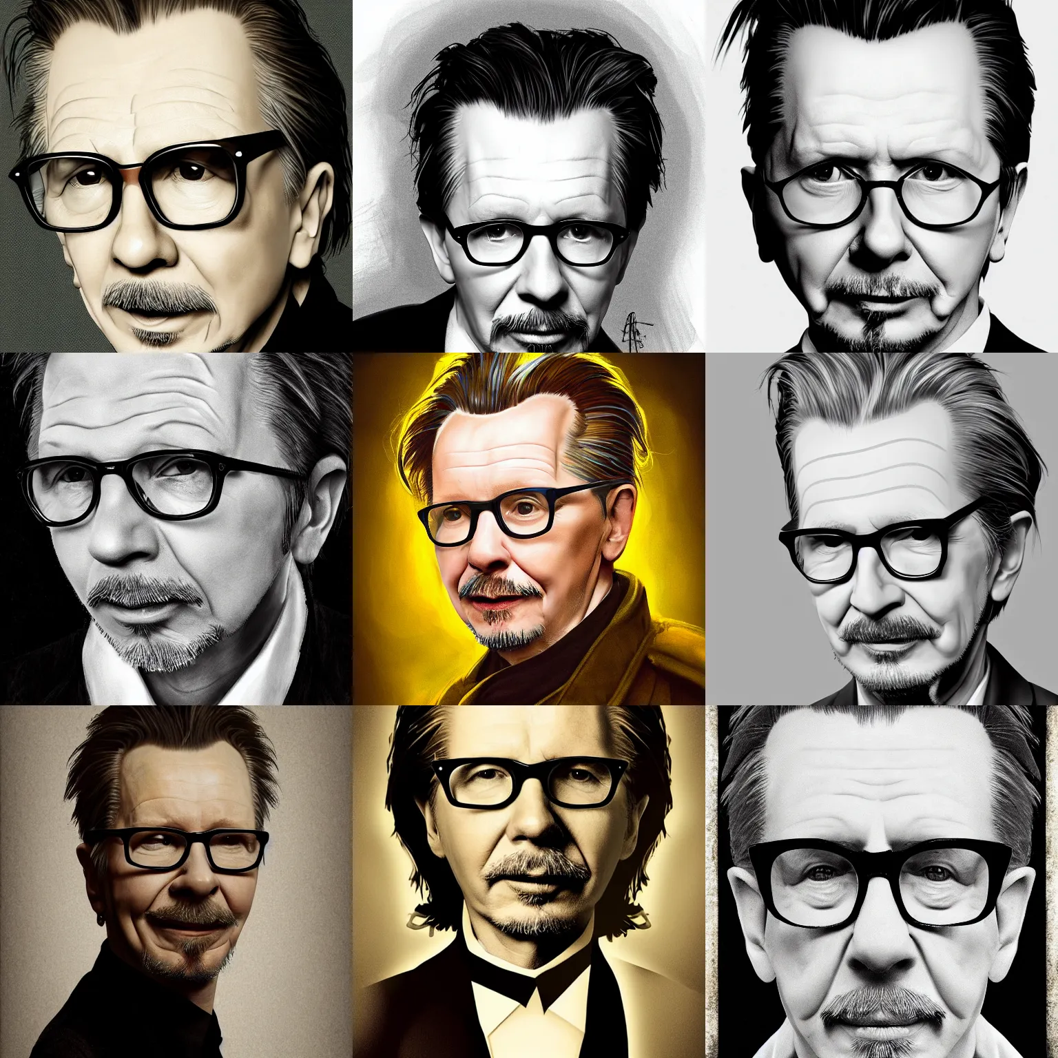 Prompt: a portrait of gary oldman as a pear, gary oldman's head is a pear, pear for a head, trending on artstation