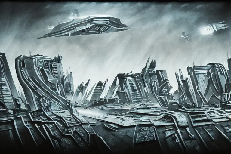 Prompt: futuristic, cyberpunk, martian architecture, minimalistic ink airbrush painting on white background, outline