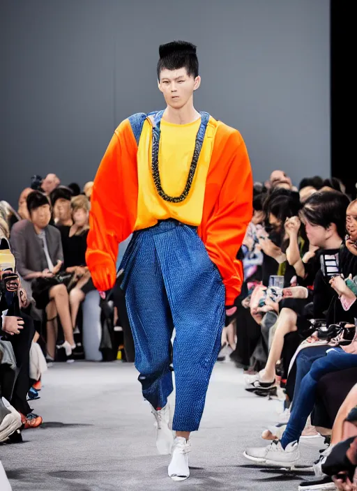 Image similar to hyperrealistic and heavy detailed balenciaga runway show of dragon ball z, leica sl 2 5 0 mm, vivid color, high quality, high textured, real life