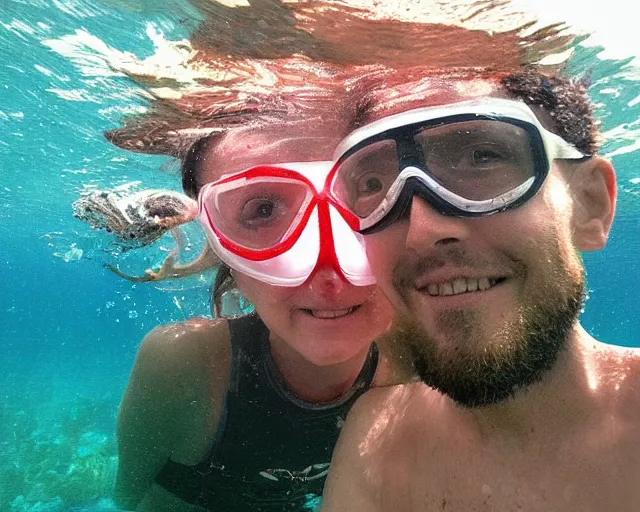 Prompt: Jesus Christ going snorkeling in Costa Rica, photography, instagram filters, full body