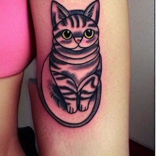 Image similar to cute cat tatoo