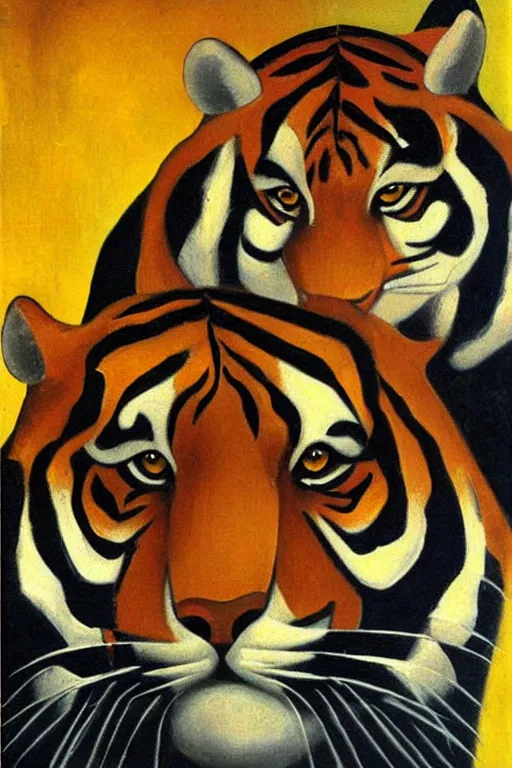 Prompt: tiger by artist tamara de lempicka