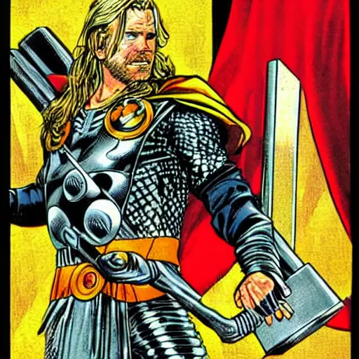 Prompt: thor, god of thunder, art by ezquerra