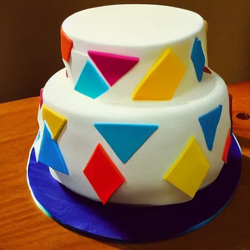 Prompt: “a low poly multilevel birthday cake by John Chamberlain”