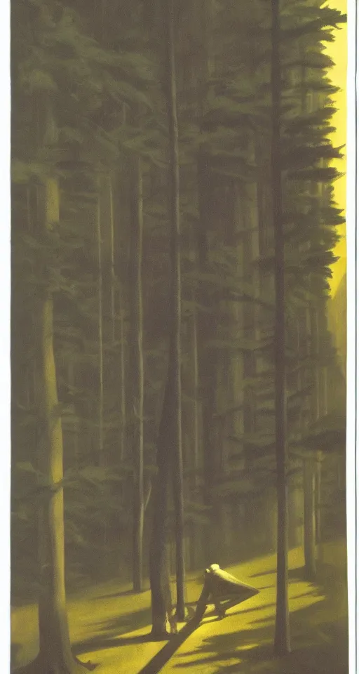 Prompt: attack zombie during worldwar 2, dark forest, fog, great space, by edward hopper,