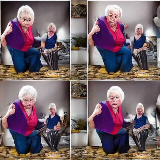 Image similar to hyper realistic multi award winning photo of gushing grannies