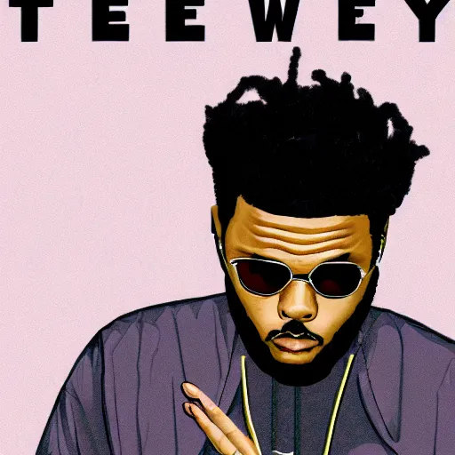 Image similar to the weeknd in the style of gta vice city artwork, digital art