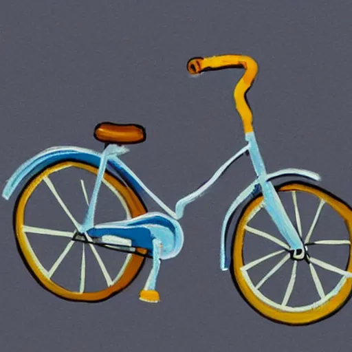 Prompt: a bicycle, painted in the style of pablo amaringo