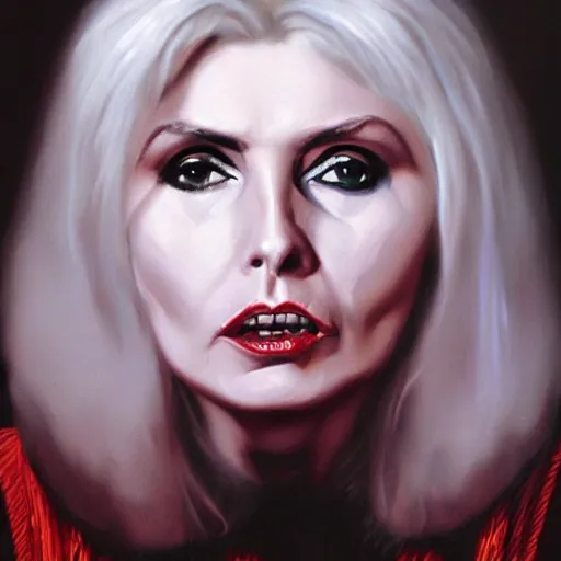 Prompt: baroque portrait of debbie harry 1974, corpsepaint, d&d, hyper realistic, sharp focus, 4k, fantasy digital painting