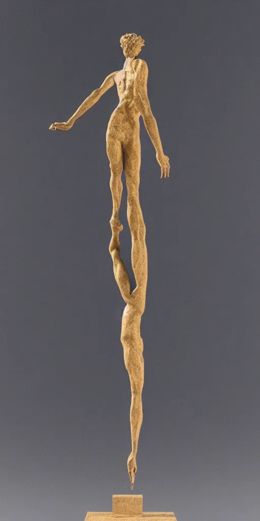 Prompt: sculpture of an acrobat, in the style of alberto giacometti, 4 k