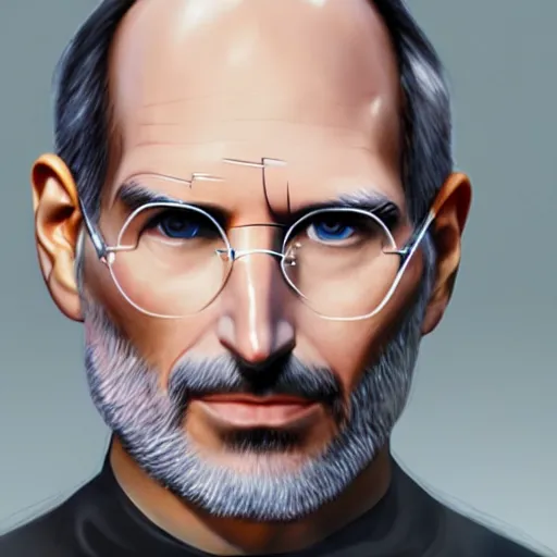 Prompt: concept art of steve jobs being merging with biological hacking by giger and jama jurabaev, still film, cinematic shot, brush hard, artstation, for aaa game, high quality, brush stroke