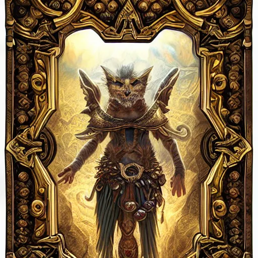 Prompt: digital painting of card frame, by filipe pagliuso and justin gerard, symmetric, fantasy, realistic, highly detailed, realistic, intricate, sharp focus, tarot card frame, peruvian