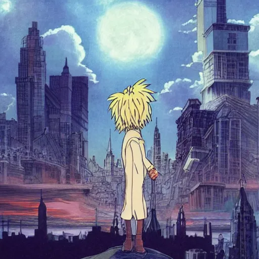 Image similar to “ howl ’ s moving castle in new york city ”