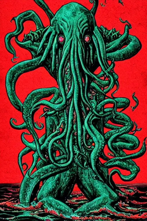 Image similar to cthulhu rising from the water, movie poster, photographic, beautiful, intricate, detailed