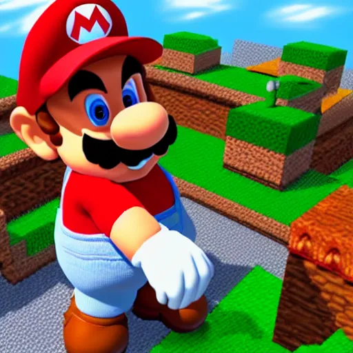 Prompt: in-game screenshot of Danny DeVito as Mario in Super Mario 64