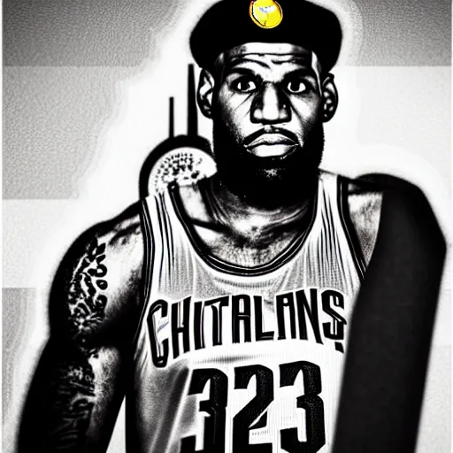 Prompt: lebron james as che guevara, photograph