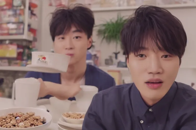 Prompt: kimg jong in cereal comercial, 8k, high resolution, high detail