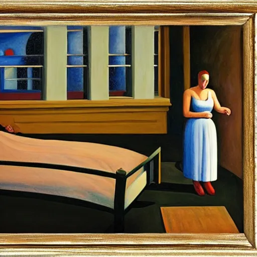 Image similar to the time machine, grant wood, pj crook, edward hopper, oil on canvas