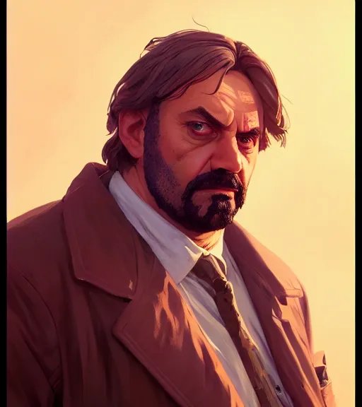 Image similar to Highly detailed portrait balzac in GTA V, Stephen Bliss, unreal engine, fantasy art by Greg Rutkowski, Loish, Rhads, ferdinand knab, Makoto Shinkai and Lois van baarle, ilya kuvshinov, rossdraws, Tom Bagshaw, global illumination, radiant light, detailed and intricate environment