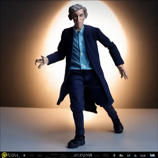 Image similar to the new doctor who action figure, product photo, studio lighting