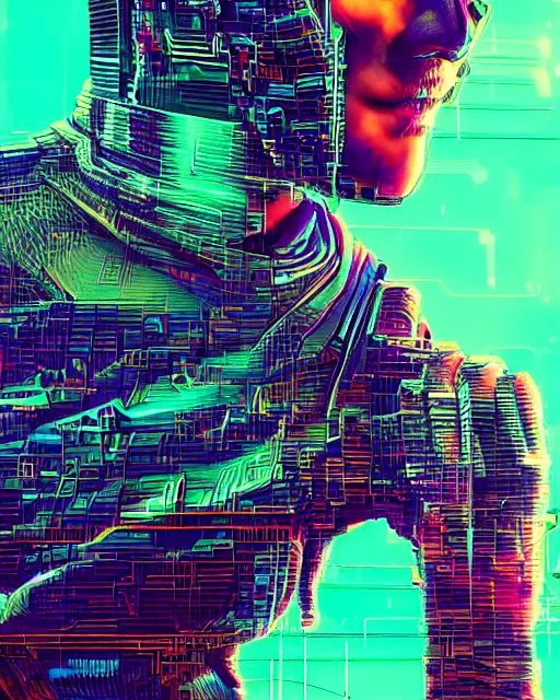 Prompt: a glitch art of cyberpunk cyborg raver trending on artstation deviantart pinterest hyper detailed photorealistic highlights and shadow hd 8 k post - processing high resolution