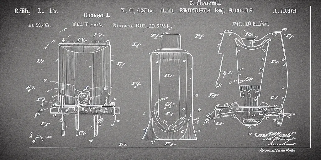 Image similar to nikolas tesla patent drawing style