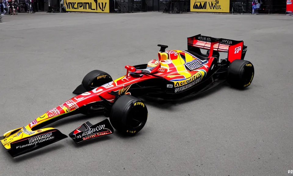 Prompt: photo of the best looking livery ever of a formula one car