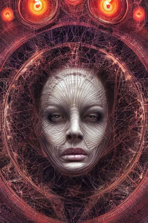 Prompt: cinematic portrait of an Trump. Centered, uncut, unzoom, symmetry. charachter illustration. Dmt entity manifestation. Surreal render, ultra realistic, zenith view. Made by hakan hisim feat cameron gray and alex grey. Polished. Inspired by patricio clarey, heidi taillefer scifi painter glenn brown. Slightly Decorated with Sacred geometry and fractals. Extremely ornated. artstation, cgsociety, unreal engine, ray tracing, detailed illustration, hd, 4k, digital art, overdetailed art. Intricate omnious visionary concept art, shamanic arts ayahuasca trip illustration. Extremely psychedelic. Dslr, tiltshift, dof. 64megapixel. complementing colors. Remixed by lyzergium.art feat binx.ly and machine.delusions. zerg aesthetics. Trending on artstation, deviantart