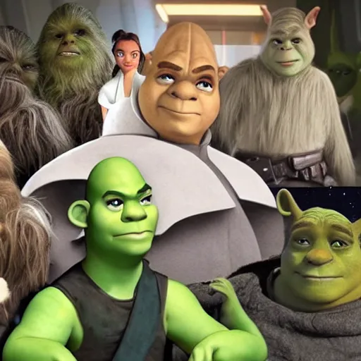 Prompt: Star Wars Episode X: Shrek's Dark Rebirth